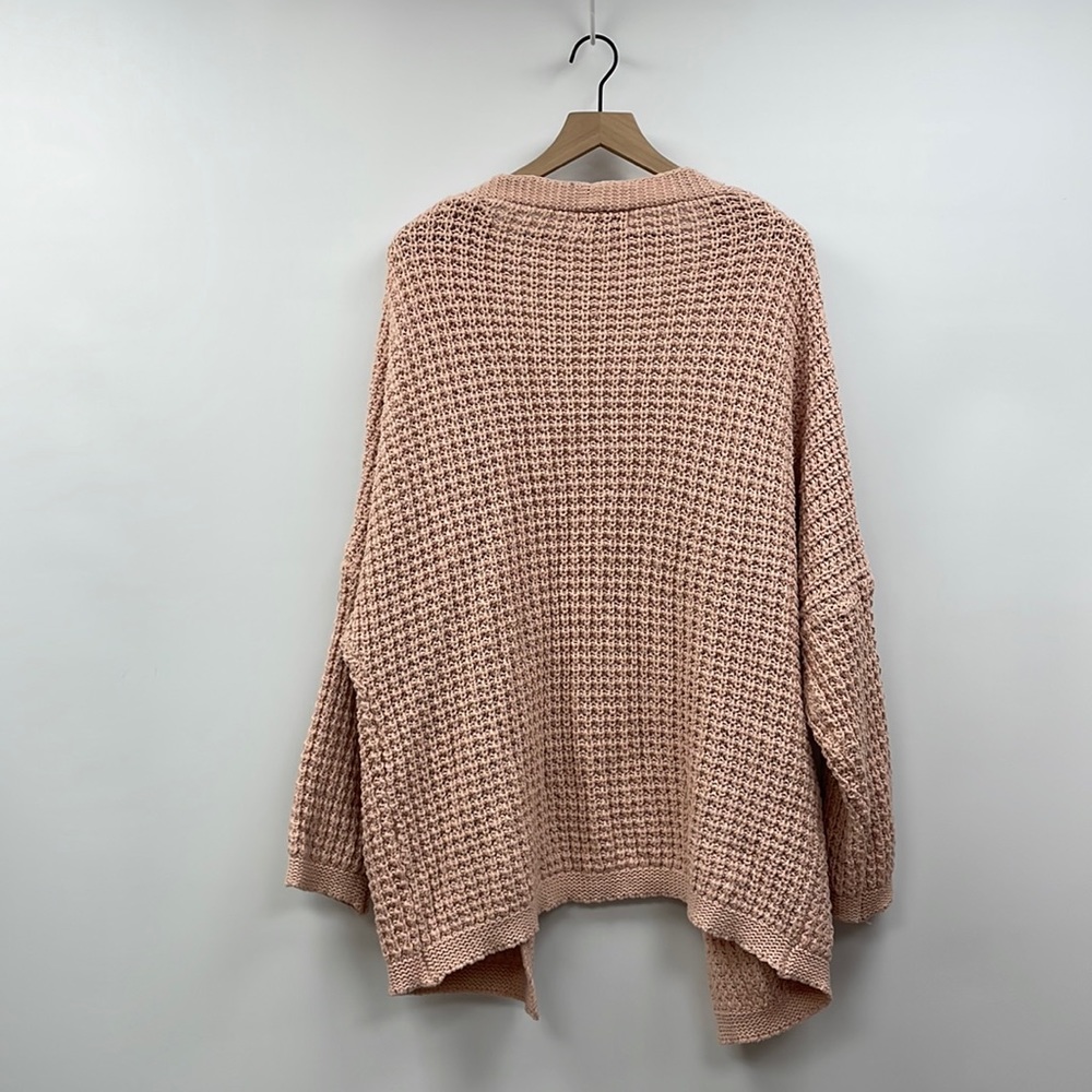 Women's Pink Knit Cardigan Sweater - Picture 6 of 10